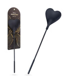 Temptasia Ardor Silicone Heart Crop Black with a heart-shaped silicone tip for refined impact play.