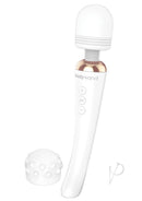 Bodywand Curve Rechargeable Silicone Wand Massager White with ergonomic design and interchangeable head.