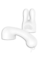 Bodywand Curve G-Spot and Clitoral Attachment Set White featuring interchangeable heads for pleasure.