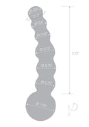 Glas Curved Beaded Glass Dildo 5 Inch Clear dimensions and features illustration