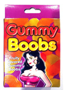 Gummy Boobs Fruity Flavored 30 Pieces Per Box packaging featuring colorful artwork.