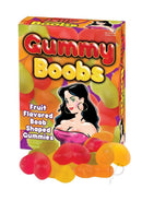 Gummy Boobs Fruity Flavored 30 Pieces Per Box colorful candy shaped like breasts in playful packaging.