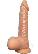Skinsations Cum Quake 2 Thrusting Vibrator Heat Dildo with a realistic texture and strong suction base.
