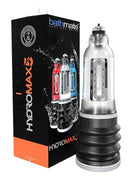 Bathmate Hydromax5 Penis Pump Clear packaging with water splash design and bellows pump system.