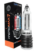Bathmate Hydromax7 Penis Pump Clear with packaging, designed for water-based pumping for men.