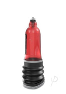 Bathmate Hydromax7 Wide Boy Penis Pump Red in a transparent design with a black base.