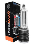 Bathmate Hydromax9 Penis Pump Clear displayed with packaging, designed for enhanced erection and size.
