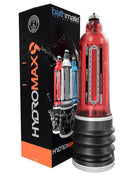 Bathmate Hydromax9 Penis Pump Red displayed with packaging, highlighting design and features for enhanced performance.