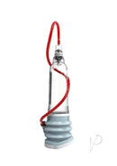 Bathmate HydroXtreme7 Penis Pump Clear with red handball and clear cylinder design for enhanced performance.
