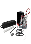 Bathmate HydroXtreme11 Penis Pump Clear with accessories including handball pump and storage bag.