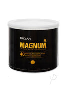 Trojan Magnum Large Lubricated Latex Condoms 40 Count Bowl in a bulk jar for convenience and comfort.