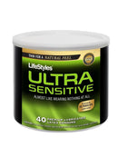 Lifestyles Ultra Lubricated 40 Latex Condoms Bowl in a bowl container for premium protection and comfort