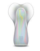 WINX Fancy Flutter Squishy Silicone Vibrator in pastel swirled design, showcasing its playful and functional features.
