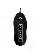 Lux Fetish 4 Inch Inflatable Vibrating Butt Plug Black wired side controller for adjustable anal play