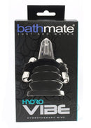 Bathmate Hydro Vibe Vibrating Silicone Pump Ring Black packaging with the product and branding details.