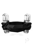 Bathmate Hydro Vibe Vibrating Silicone Pump Ring Black with dual-bullet vibrators for enhanced pumping.