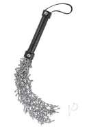 Dominant Submissive Ultimate Studded Chain Whip Silver with flexible chain falls for impact play.