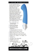 Evolved Tempest G Silicone G-Spot Vibrator Blue and White with blunted flat head and curved design for G-spot stimulation.