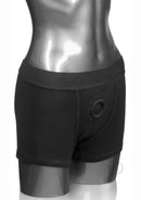 Packer Gear Boxer Brief Harness 2XL/3XL Black displayed on a mannequin, highlighting its functional design.