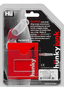 Hunkyjunk Clutch Silicone Cock and Ball Sling Clear packaging showcasing its stretchy silicone support features.