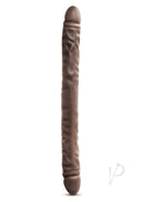 Dr Skin Silver Collection 18 Inch Double Dildo Chocolate in realistic chocolate color, perfect for versatile play.