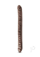 Dr Skin Silver Collection 18 Inch Double Dildo Chocolate displaying a realistic, flexible design for versatile play.