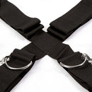 Fifty Shades of Grey Playroom Over the Bed Cross Restraints featuring black straps and silver rings for versatile restraint play.