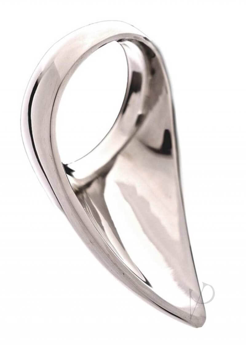 Rouge Stainless Steel Play Tear Drop Cockring 45 mm Silver, elegant design for enhanced performance and pleasure.