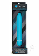 Rose Luxuriate Multispeed Vibrator Blue in sleek packaging showcasing its vibrant color and smooth finish.