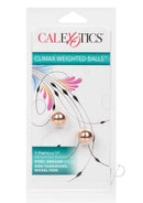 Climax Weighted Balls Kegel Exerciser Rose Gold packaging featuring elegant design and details.