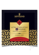 Sensuva On Insane Cherry Pop Hybrid Lubricant 0.2 Oz packaging with description and cherry pop flavor.