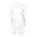 CB-6000S Clear Male Chastity Device front view showcasing the transparent design for comfortable chastity play.