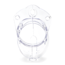 CB-6000S Clear Male Chastity Device displayed from the front, showcasing its transparent design and locking mechanism.