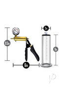 Performance VX6 9.5 Inch Vacuum Penis Pump Clear dimensions showing pump and cylinder sizes.