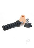 Rascal Jocks Johnny 7 Inch Silicone Dildo Vanilla with textured handle and suction base for versatile play.
