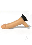 Rascal Jock Brent 8 Inch Silicone Dildo Vanilla side view showcasing realistic detail and X-Treme Grip technology.