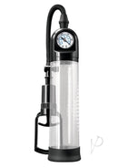 Renegade PSI Penis Pump With Pressure Gauge Clear Black for precise enhancement sessions with built-in pressure gauge.