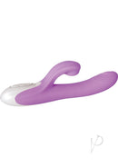 Super Sucker G-Spot Vibrator Clitoral Suction Purple angled for dual pleasure with unique suction and thumping features.