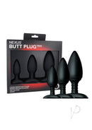 Butt Plug Trio 3 Set Black-0