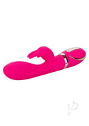 Jack Rabbit Signature Silicone Rabbit Vibrator Pink with plush silicone body and flickering bunny ears.
