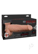 Fetish Fantasy Series 9 Inch Hollow Squirting Strap-On packaging featuring realistic design and squirt functionality.