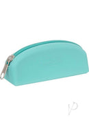 PowerBullet Silicone Storage Bag with Zipper Teal, teal silicone pouch for storing pleasure products.