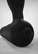 Bathmate Prostate and Perineum Silicone Massager Black close-up view highlighting the ergonomic shape and power button.