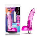 Naturally Yours Vibrating Ding Dong 6.5 Inch Dildo Pink in its packaging with a removable waterproof bullet.