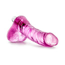 Naturally Yours Vibrating Ding Dong 6.5 Inch Dildo Pink, clear realistic shaft for stimulation and pleasure.