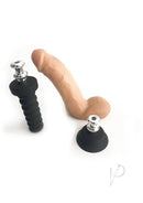 Rascal Jock Adam 8 Inch Silicone Suction Cup Dildo Vanilla in soft silicone with interlocking base system for versatile play.