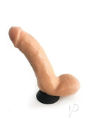 Rascal Jock Adam 8 Inch Silicone Suction Cup Dildo Vanilla on a sturdy base, featuring a smooth vanilla finish and realistic details.