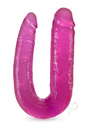 B Yours Double Headed Dildo 18 Inch Pink in U-shape design for dual stimulation and pleasure.