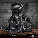 Master Series BDSM Bear Backpack Black in plush vegan leather with bondage gear and chains, showcasing its bold design.