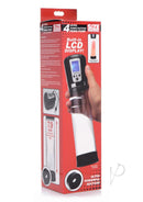 Size Matters Power Suction Penis Pump with Built-in Display package featuring LED display and suction control features.